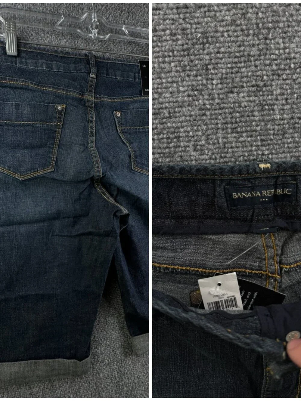 NWT Banana Republic Shorts Jorts Denim Blue Size 14 Long Summer Cotton Blend